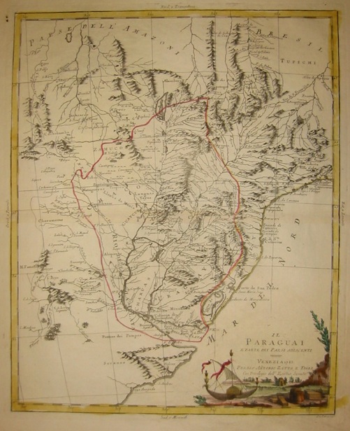 Zatta Antonio (1722-1804) Il Paraguai e parte dei Paesi adiacenti 1785 Venezia 